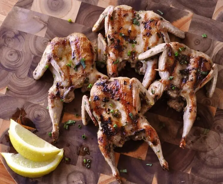 Grilled Lemon-Garlic Jumbo Quail